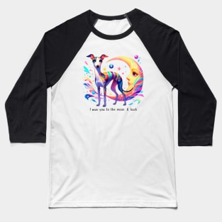 Greyhound And Crescent Moon Baseball T-Shirt